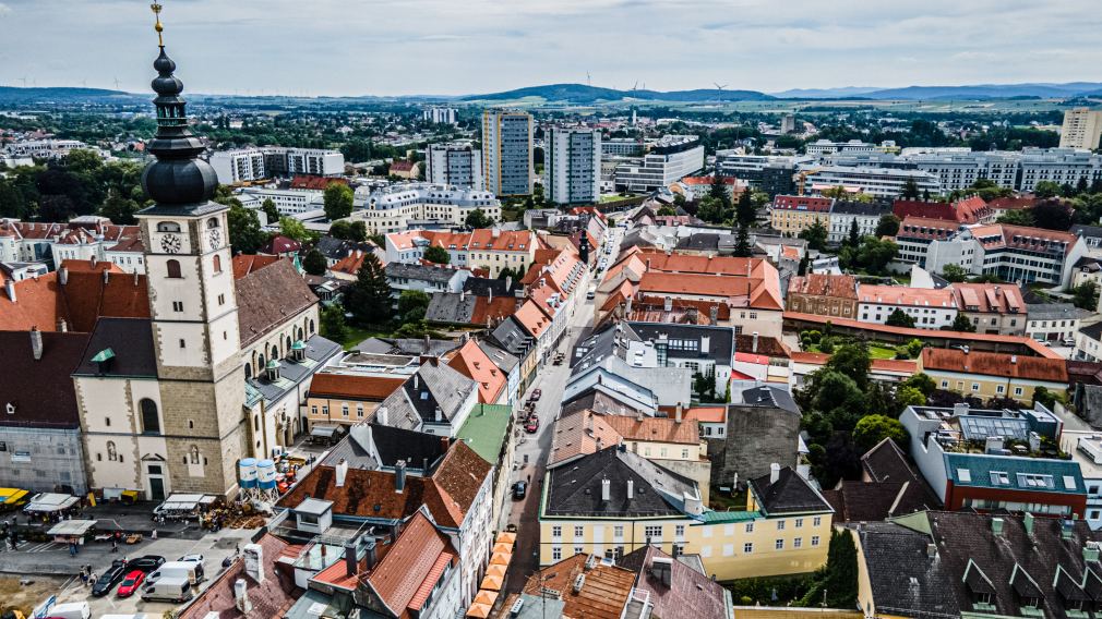 Die Wienerstraße in der Vogelperspektive. Foto: Arman Kalteis