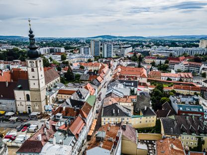 Die Wienerstraße in der Vogelperspektive. Foto: Arman Kalteis