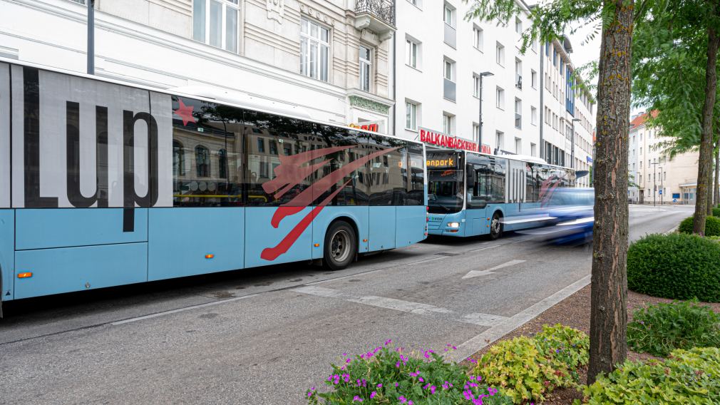 Lup-Busse am Banhofplatz. (Foto: Arman Kalteis)