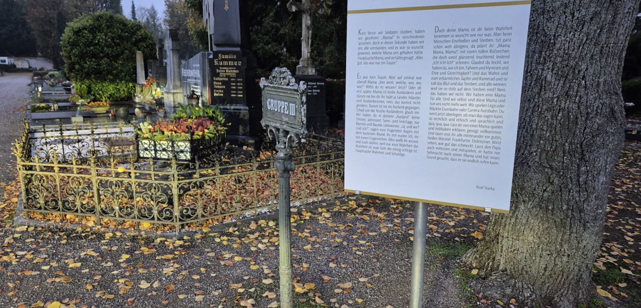 Hauptfriedhof St. Pölten - Beschilderung. Foto: Matthias Weiländer