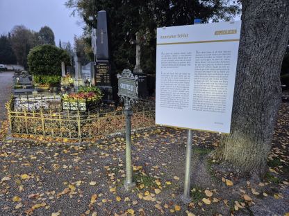 Hauptfriedhof St. Pölten - Beschilderung. Foto: Matthias Weiländer