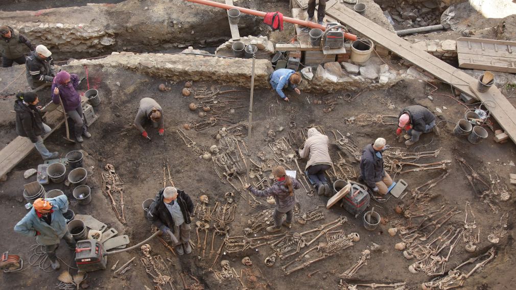 Nekropolis ist den Funden der Domplatz-Ausgrabungen auf der Spur. Die Skelette sind für Forscher wie ungelesene Bücher, die einige Geheimnisse lüften können. Foto: Stadtmuseum St. Pölten
