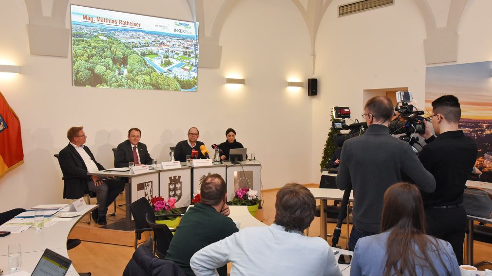 Die Stadtklimaanalyse wurde am 25. Februar 2025 bei einer Pressekonferenz im St. Pöltner Rathaus präsentiert. (Foto: Josef Vorlaufer)