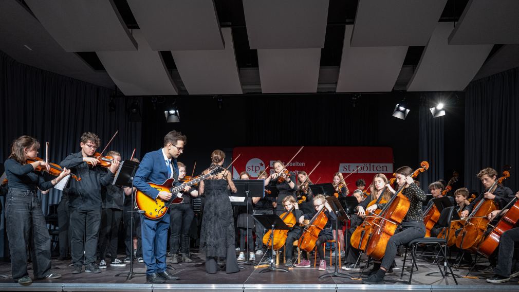 Der Grillparzer Campus von der Volksschule aus fotografiert. (Foto: Christian Krückel)